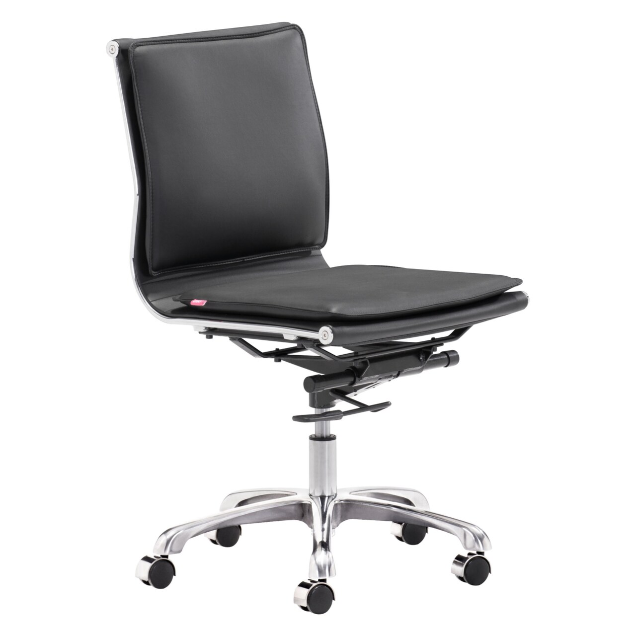 Lider Plus Armless Office Chair Ergonomic Padded Seat Chromed Steel Frame